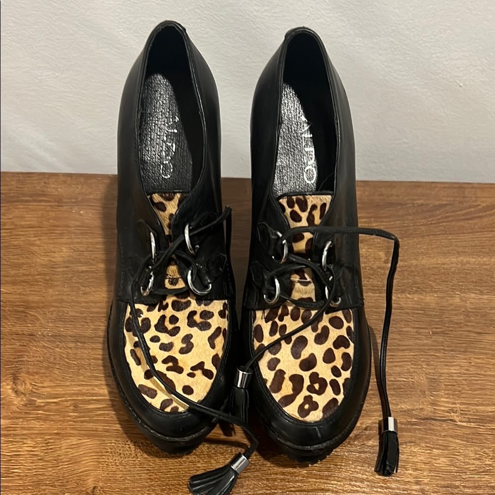 Aldo Black and Brown Lace Up Boots